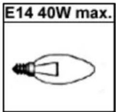 E14 40W max.