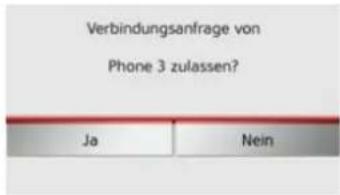 Verbindungsanfrage von Phone 3 zulassen? Ja Nein