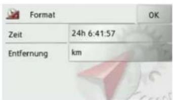 Format Zeit 24h 6:41:57 Entfernung km