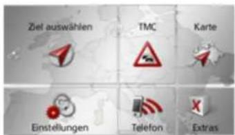 Ziel auswählen TMC Karte Einstellungen Telefon Extras