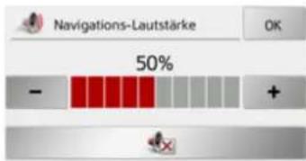 Navigations-Lautstärke 50% - +
