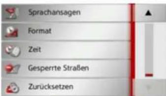 Sprachansagen Format Zeit Gesperrte Straßen Zurücksetzen
