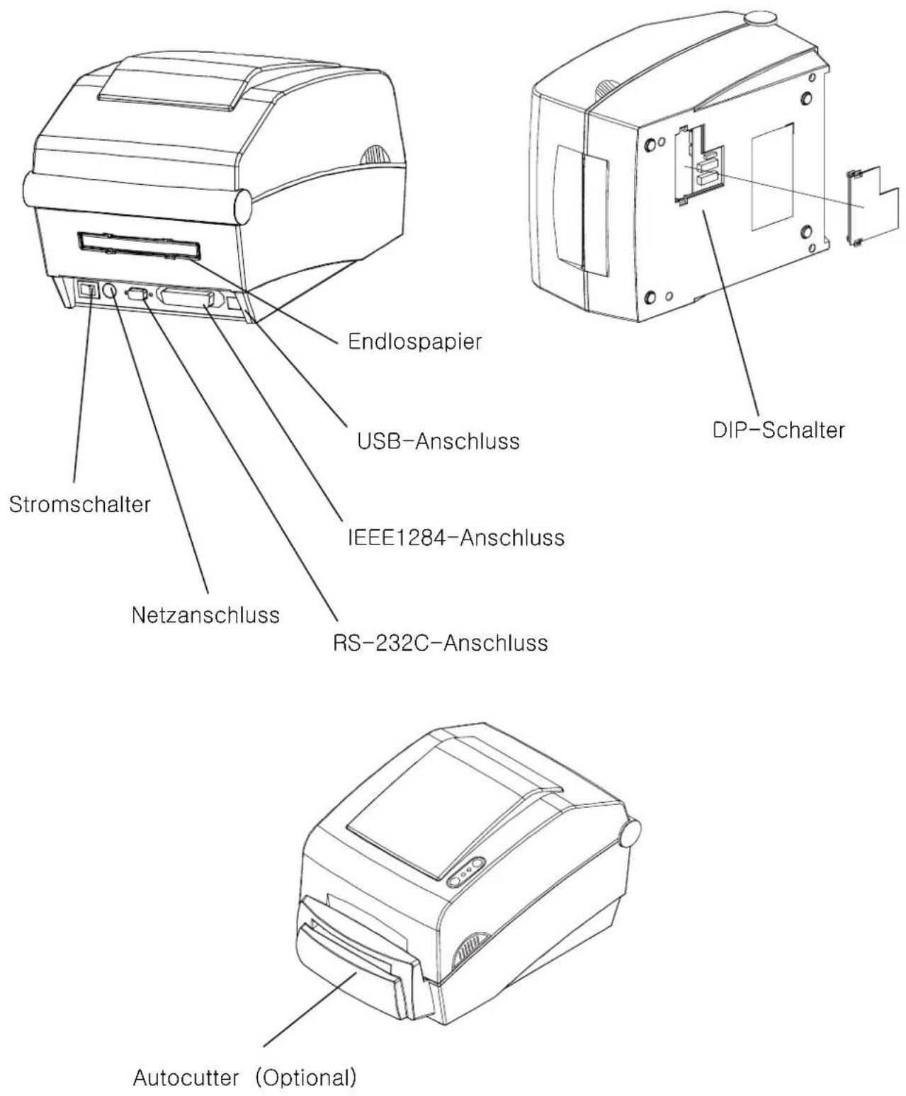 Bixolon SLP-T400G - Bezeichnung der Produktteile - 3