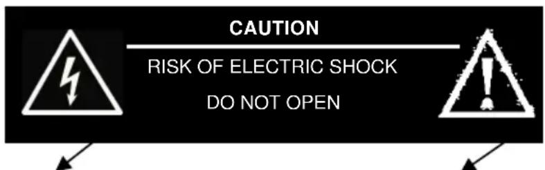 CAUTION RISK OF ELECTRIC SHOCK DO NOT OPEN