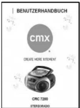 BENUTZERHANDBUCH cmx CREATE MORE KITEMENT CRC 7200 STENERGARADIO
