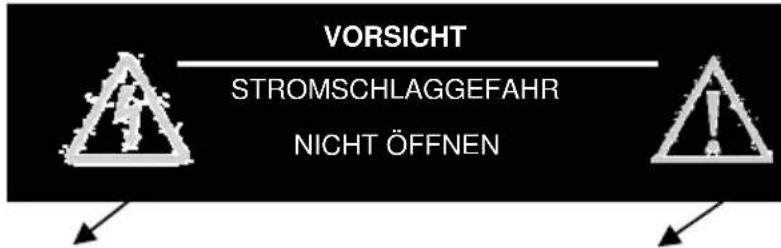 VORSICHT STROMSCHLAGGEFAHR NICHT ÖFFNEN