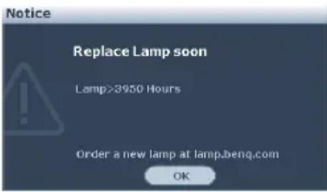 BENQ MP615P - Timing of replacing the lamp - 4