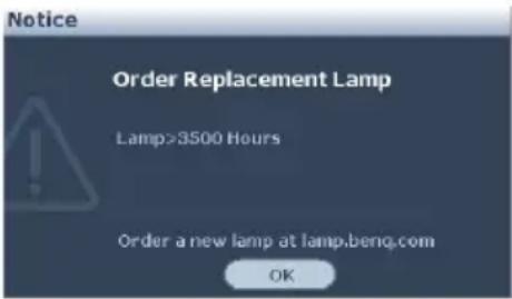 BENQ MP615P - Timing of replacing the lamp - 3