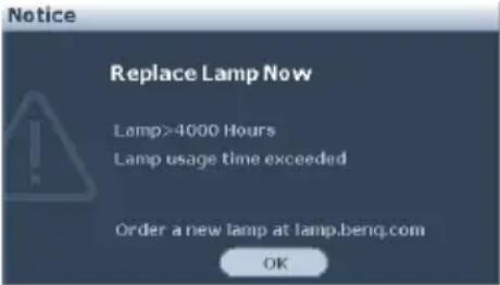 BENQ MP615P - Timing of replacing the lamp - 5