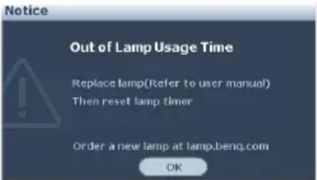 BENQ MP615P - Timing of replacing the lamp - 6