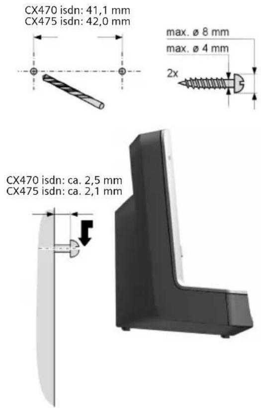 GIGASET CX470 ISDN - Wandmontage der Basis - 1