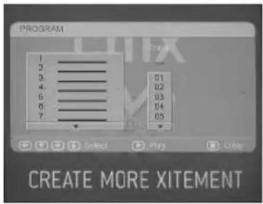 PROGRAM 1 2. 3. 4. 5. 6. 7. 01 02 03 04 05 CREATE MORE XITEMENT