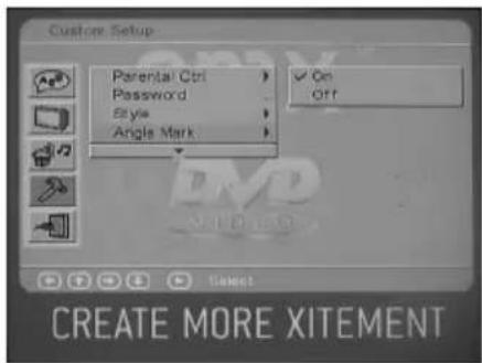 Custom Setup Parental Ctrl Password Style Angle Mark On Off CREATE MORE XITEMENT
