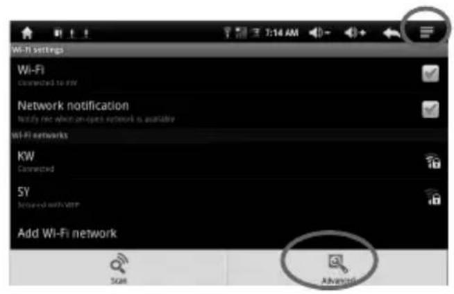 Wi-Fi settings Wi-Fi Connected to iR Network notification Notify new when on-open network is available Wi-Fi networks KW Connected SY Connected with VSP Add Wi-Fi network Smart Advanced