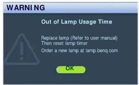 BENQ 9H.J6F77.13E - Timing of replacing the lamp - 5