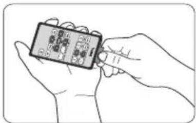 Illustration of hands holding a card with QR codes and logos, likely for scanning to access digital cards or a payment.