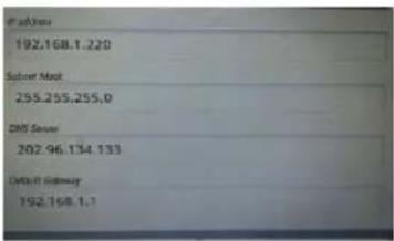 Address 192.168.1.220 Subnet Mail 255.255.255.0 CMS Server 202.96.134.133 DOS/RT Gateway 192.168.1.1