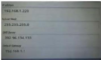 if address 192.168.1.220 Sulver Magi 255.255.255.0 CMT Server 202.96.134.133 Default Gateway 192.168.1.1