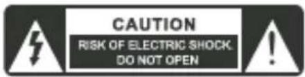 CAUTION RISK OF ELECTRIC SHOCK, DO NOT OPEN