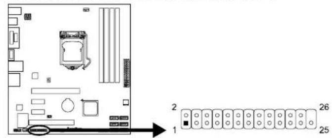 Diagram of a computer motherboard layout with numbered slots and component labels