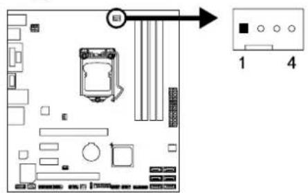 Diagram of a computer motherboard layout with labeled components and directional arrow indicating process flow