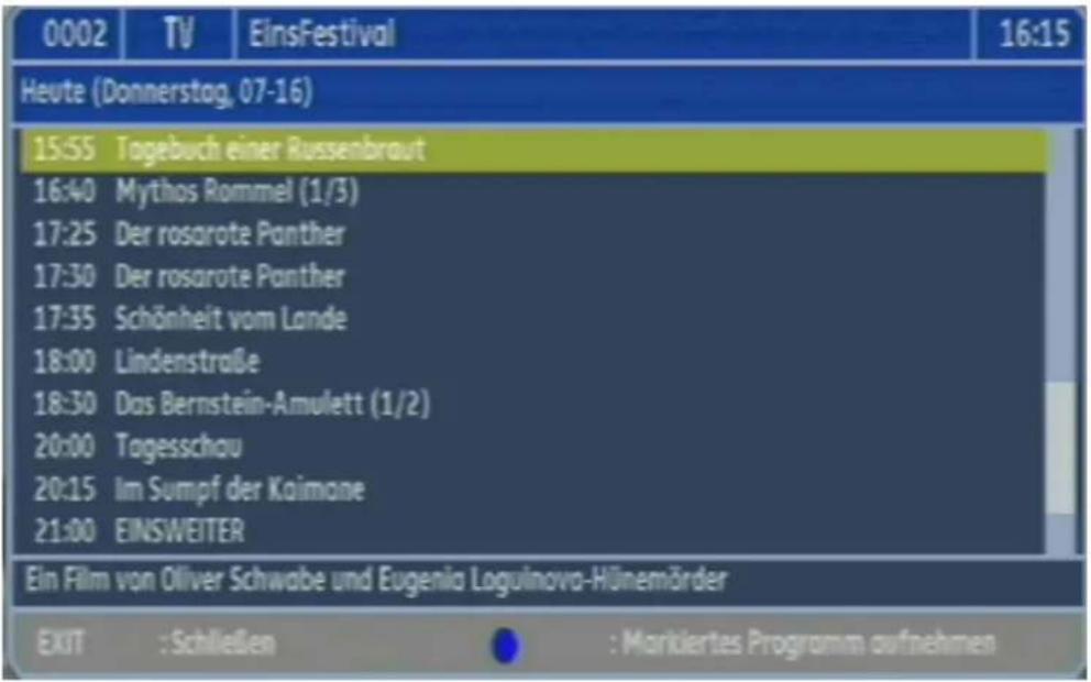 0002 TV EinsFestival 16:15 Heute (Donnerstag, 07-16) 15:55 Tagebuch einer Russenbraut 16:40 Mythos Rommel (1/3) 17:25 Der rosarote Panther 17:30 Der rosarote Panther 17:35 Schönheit vom Lande 18:00 Lindenstraße 18:30 Das Bernstein-Amulett (1/2) 20:00 Tagesschau 20:15 Im Sumpf der Kaimane 21:00 EINSWEITER Ein Film von Oliver Schwabe und Eugenia Loguinova-Hünemörder EXIT : Schließen : Markiertes Programm aufnehmen