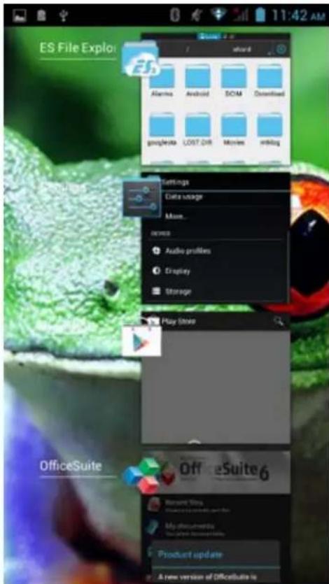 ES File Explor Alacina Android SOM Download gogluvita LOST DIR Movies mblag Settings Data usage Mouse... Audio profiles Display Storage Play Store OfficeSuite OfficeSuite6 Remote Video My effectwards Product update A new version of OfficeSuite is