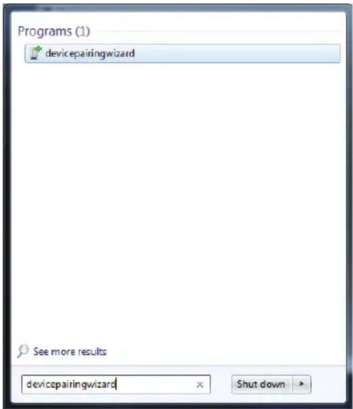 Programs (1) devicepairingwizard See more results devicepairingwizard × Shut down