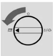 Diagram showing a circular arrow with directional arrows and a central horizontal line, possibly indicating motion or direction.