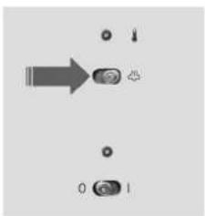 Diagram showing a directional arrow pointing to icons with labels 0, 1, and a small circular symbol inside.