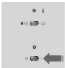 Diagram showing control buttons and a directional arrow with symbols, likely from an electronic device interface
