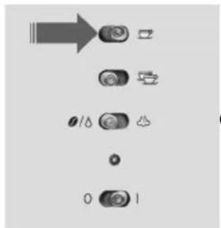 Diagram showing a sequence of icons with arrows pointing to a battery and battery, indicating a process or operation.