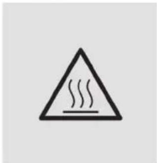 Warning sign with steam symbol inside a triangle, indicating caution or hazard