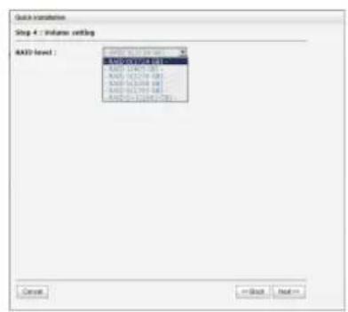 Quick instance Step 4 : Volume setting AXED level : AXED Level 1:000.00 AXED Level 2:000.00 AXED Level 3:000.00 AXED Level 4:000.00 AXED Level 5:000.00 AXED Level 6:000.00 AXED Level 7:000.00 AXED Level 8:000.00 Cancel == Back Next