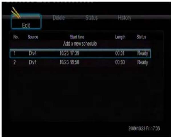Fantec R2650 - Zeitplan bearbeiten - 1
