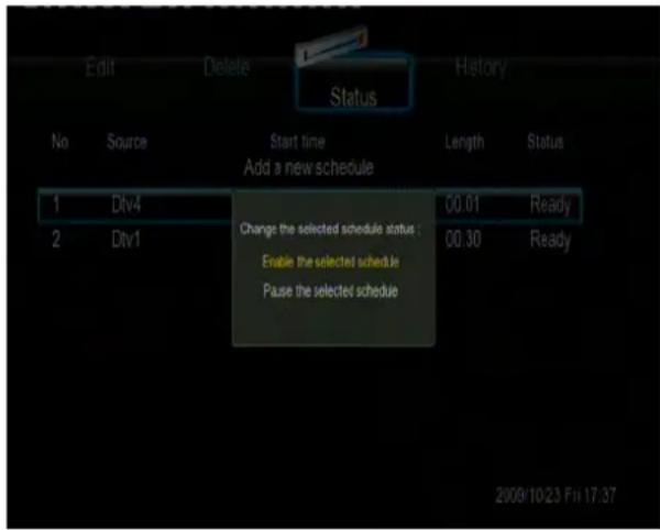 Fantec R2650 - Status des Zeitplans anzeigen - 1
