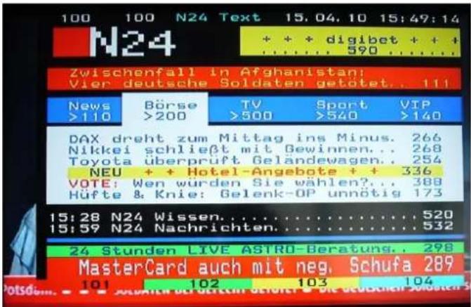 Fantec 16210 - Teletext-Menü - 1
