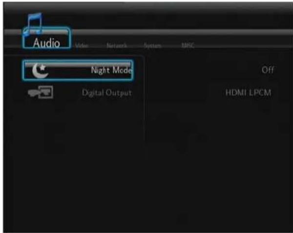 Audio Video Network System MSC Night Mode Off Digital Output HDMI LPCM