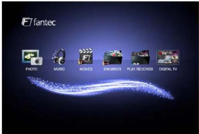 fantec PHOTO MUSIC MOVIES BROWSER PLAY RECORDS DIGITAL TV
