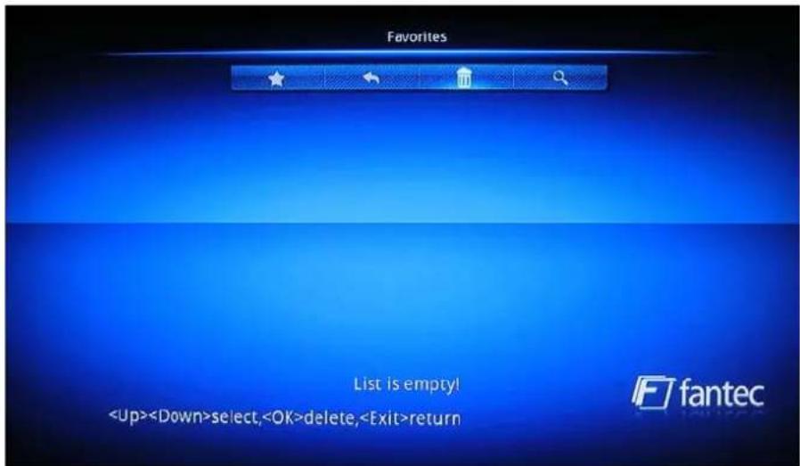 Favorites List is empty! select,delete,return fantec
