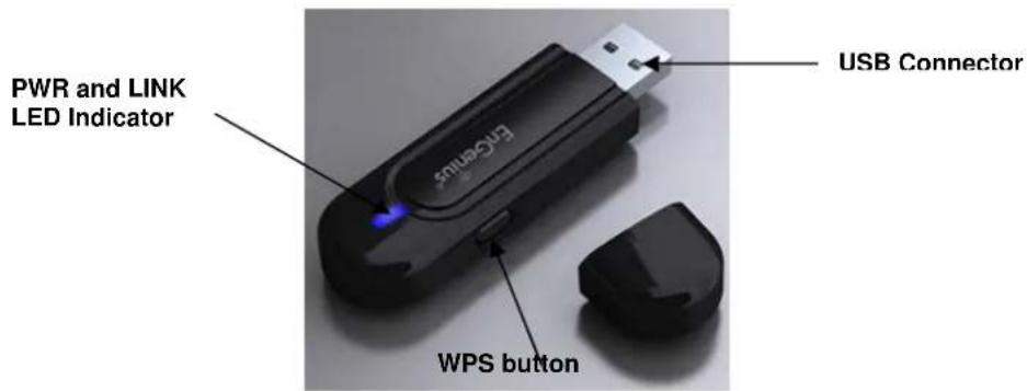 PWR and LINK LED Indicator ESSENTI USB Connector WPS button