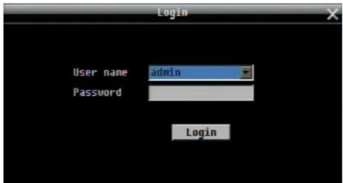 Login User name admin Password Login