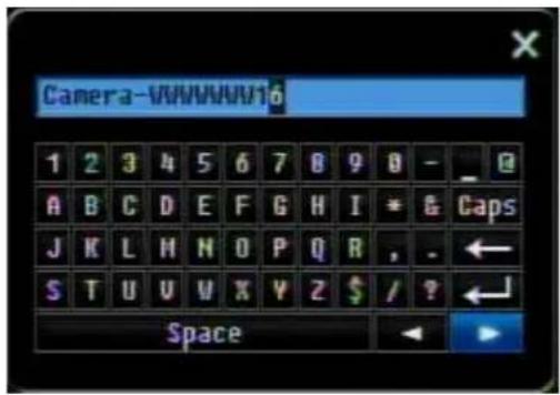 Camera-VWVWAN16 1 2 3 4 5 6 7 8 9 0 - _ A B C D E F G H I * & Caps J K L M N O P Q R , - S T U V W X Y Z $ / ? Space