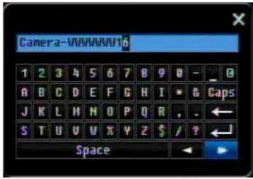Camera-VWVWAN16 1 2 3 4 5 6 7 8 9 0 - _ A B C D E F G H I * & Caps J K L H N O P Q R , . S T U V W X Y Z $ / ? Space