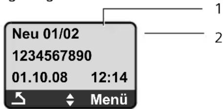 GIGASET C380 - Eingangsliste über die Taste ☑ öffnen - 2