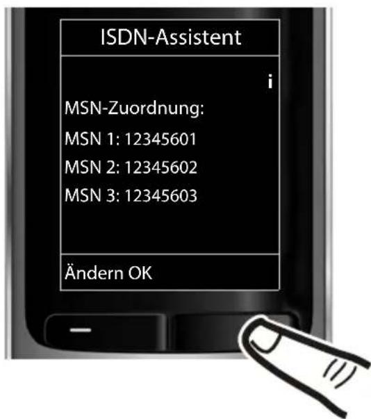 GIGASET SX810 ISDN - ISDN-Assistent – MSNs des Anschlusses ermitteln/eintragen - 3