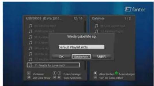 Wiedergabeliste sp Default Playlist m3u OK Umbenes ABBR 11. Ready for Love.mp3 Verkassem Zur Little hortur Folks bewegen Beta boothpaste Aless blakes Anwendanger Von der Liste erfliert