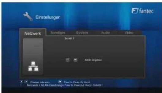 Einstellungen F7fantec Netzwerk Sonstiges System Audio Video Schnitt 1 3200 eingeben Change in indicators Power to Power (At Host) Network > LAN/Eccchung > Power to Power (At Host) - Schnitt 1