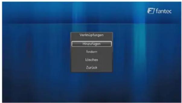 Verknüpfungen Hinzufügen Ändern Löschen Zurück