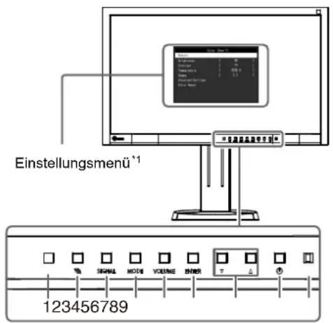 Einstellungsmenü 1 123456789